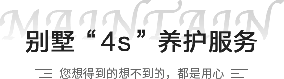 别墅'4s'养护服务